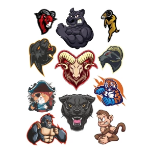 Agresif Hayvanlar Sticker Set-1 11 Parça Telefon, Tablet, Defter, Laptop Sticker