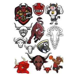 Boğa Sticker Set-4 13 Parça Telefon, Tablet, Defter, Laptop Sticker