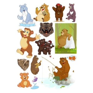 Ayı Sticker Set-4 13 Parça Telefon, Tablet, Defter, Laptop Sticker