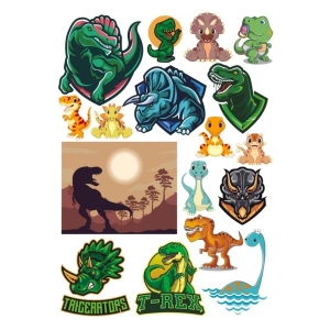 Dinozorlar Sticker Set 4 17 Parça Telefon, Tablet, Defter, Laptop Sticker