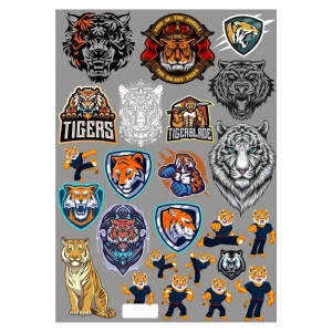 Kaplan ve Aslanlar Sticker Set 25 Parça Telefon, Tablet, Defter, Laptop Sticker