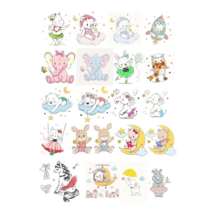 Sevimli Uyuyan Hayvanlar Sticker Set 21 Parça Telefon, Tablet, Defter, Laptop Sticker