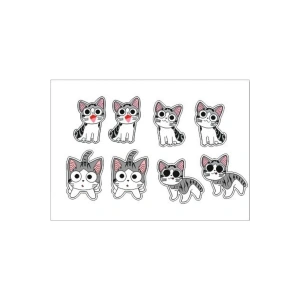 Sevimli Kedicik Sticker Set 8 Parça Telefon, Tablet, Defter, Laptop Sticker