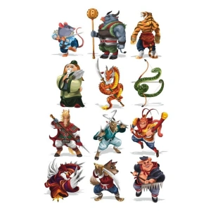 Savaşçı Hayvanlar Sticker Set 12 Parça Telefon, Tablet, Defter, Laptop Sticker