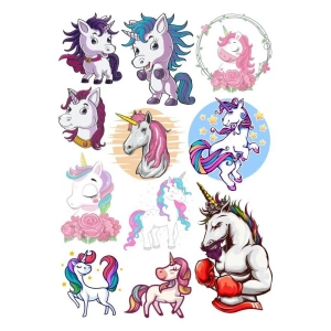Unicorn Temalı Sticker Set-1 11 Parça Telefon, Tablet, Defter, Laptop Sticker