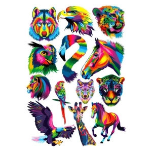 Renkli Hayvanlar Sticker Set 2 12 Parça Telefon, Tablet, Defter, Laptop Sticker