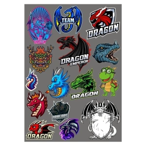 Dragon Ejderha Sticker Set 13 Parça Telefon, Tablet, Defter, Laptop Sticker