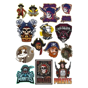 Korsan Sticker Set 14 Parça Telefon, Tablet, Defter, Laptop Sticker