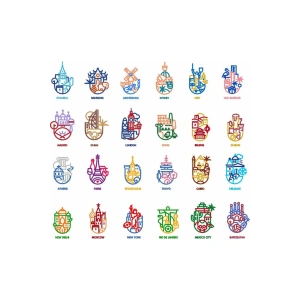 Başkentler Sticker Set 5 24 Parça Telefon, Tablet, Defter, Laptop Sticker