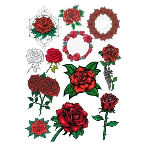 Gül Sticker Set 15 Parça Telefon, Tablet, Defter, Laptop Sticker