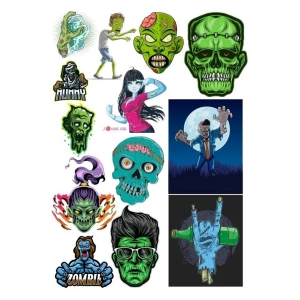 Zombi Sticker Set-6 13 Parça Telefon, Tablet, Defter, Laptop Sticker