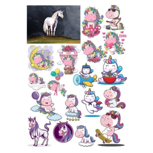 Unicorn Sticker Set 11 20 Parça Telefon, Tablet, Defter, Laptop Sticker
