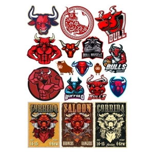 Boğa Sticker Set-7 17 Parça Telefon, Tablet, Defter, Laptop Sticker