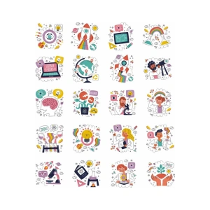 Bilim Sticker Set 20 Parça Telefon, Tablet, Defter, Laptop Sticker
