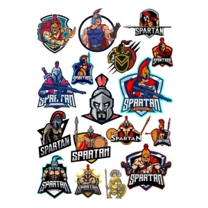 Spartan Savaşçı Sticker Set-3 17 Parça Telefon, Tablet, Defter, Laptop Sticker