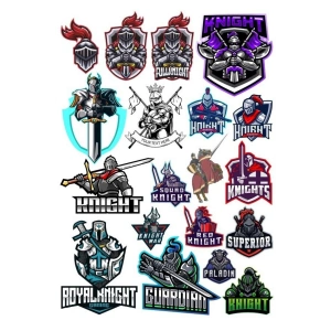 Knight Şövalye Sticker Set-3 19 Parça Telefon, Tablet, Defter, Laptop Sticker