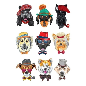 Sevimli Köpekler Sticker Set-2 9 Parça Telefon, Tablet, Defter, Laptop Sticker