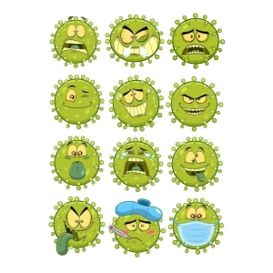 Mikrop Sticker Set 2 12 Parça Telefon, Tablet, Defter, Laptop Sticker