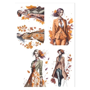 Sonbahar Temalı Kız Sticker Set