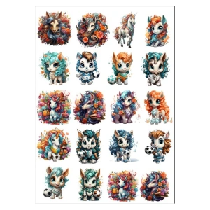 Sevimli At Sticker Set