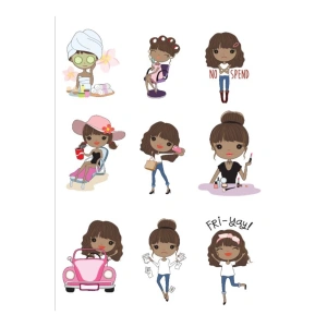 Esmer Kız Sticker Set