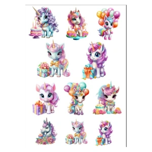Hediye ve Unicorn Sticker Set