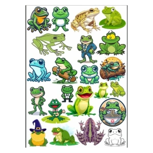Kurbağa Sticker Set 4