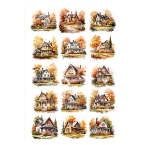 Sonbahar Temalı Ev Sticker Set