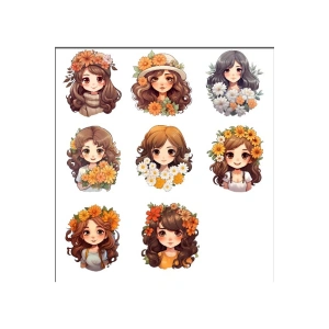 Sevimli Kızlar Sticker Set