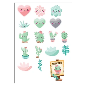 Sevimli Kaktüs Sticker Set 2