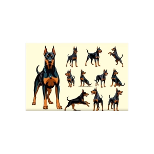 Doberman Sticker Set
