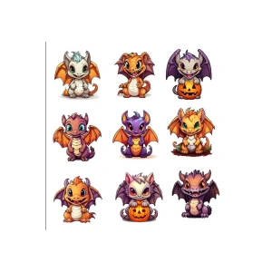 Sevimli Ejderhalar Sticker Set