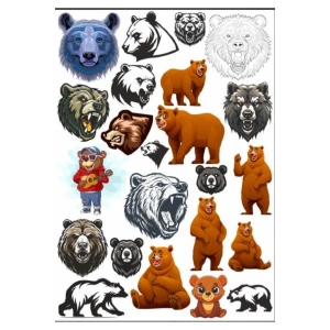 Sinirli Ayı Sticker Set 1