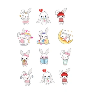 Tavşan ve Ruh Halleri Sticker Set