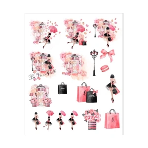 Pembe Temalı Sticker Set