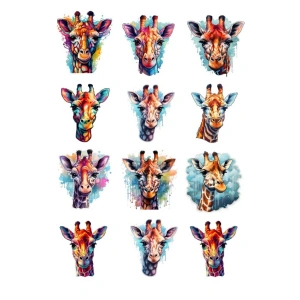 Renkli Zürafa Sticker Set