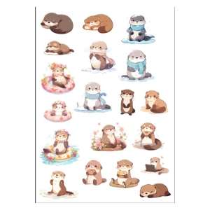 Sevimli Tatlı Rakun Sticker Set