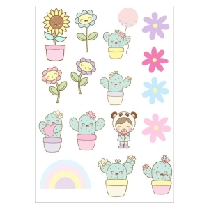 Sevimli Saksı Bitkileri Sticker Set