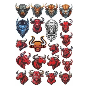 Kızgın Boğa Sticker Set 1