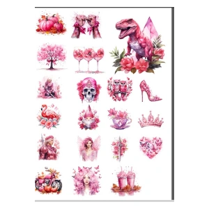 Pembe Temalı Sticker Set -1