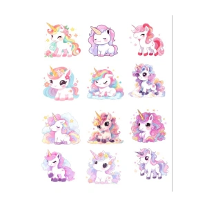 Tek Boynuzlu Atlar Sticker Set