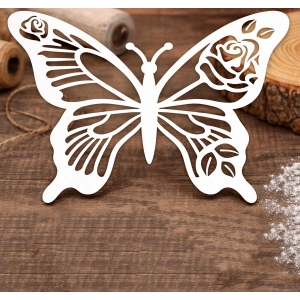 5’li MDF Kelebek Süs | 5x5 cm | Ahşap Dekor & Hobi Boyama