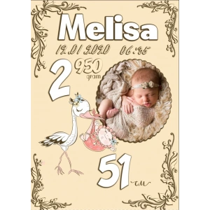 Sevimli Leylek Temalı Yaş Panosu