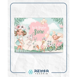 Bisiklet Temalı Doğum Günü Afişi 50X70 cm