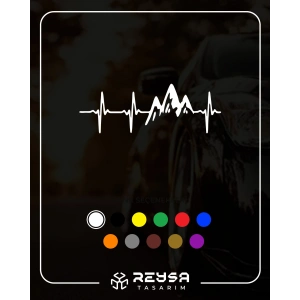 Dağ Ritim offroad Sticker17x17 Cm Beyaz