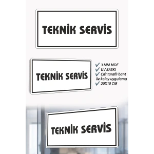 Teknik Servis Yazılı Beyaz MDF Kapı Levhası