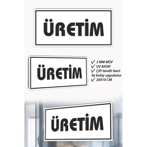 Üretim Yazılı Beyaz MDF Kapı Levhası