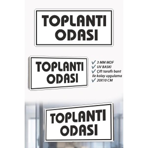 Toplantı Odası Yazılı Beyaz MDF Kapı Levhası