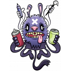 Ahtapot Sticker 10x10 cmRenkli Sticker