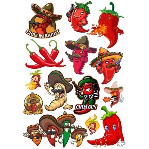 Acı Biber Sticker Set 13 Parça Telefon, Tablet, Defter, Laptop Sticker